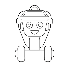 Bob The Builder, Dizzy cement truck drawing black and white clipart