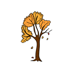 Autumn tree drawing clipart