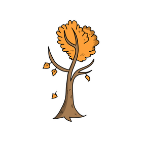 Yellow autumn tree clipart