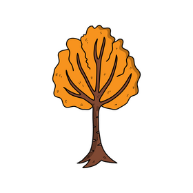 Cartoon autumn tree clipart