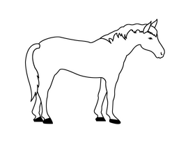 Hobby horse black and white clipart free download