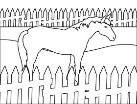 Horse black and white vector