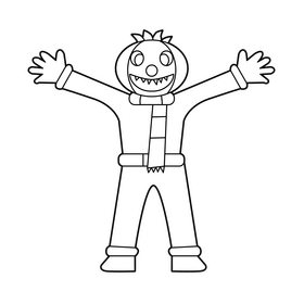 Bob The Builder, Spud scarecrow drawing black and white clipart