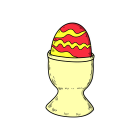 Easter egg in egg cup clipart