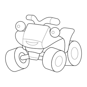 Bob The Builder, Scrambler ATV drawing black and white clipart