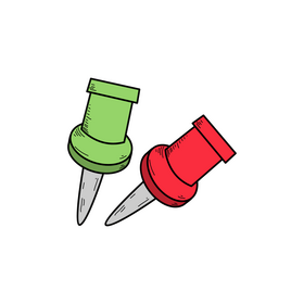 Push pins drawing clipart