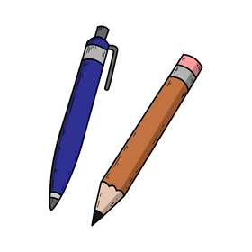 Pen and pencil drawing clipart
