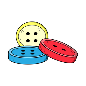 Sewing buttons drawing clipart