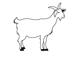 Goat black and white clipart
