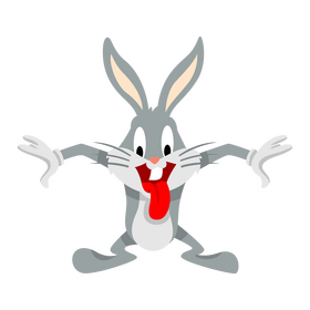Cartoon Bugs Bunny scare clipart