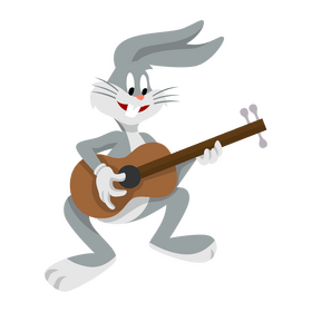 Bugs Bunny playing guitar cartoon clipart