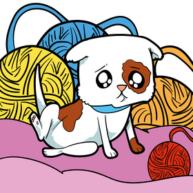 Cute puppy cartoon vector