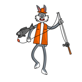Bugs Bunny fishing clipart