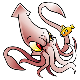 Kraken cartoon clipart