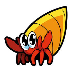 Hermit crab cartoon clipart