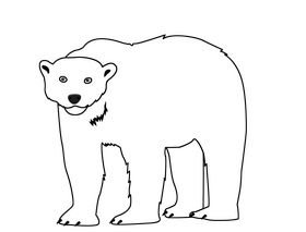 Bear black and white clipart