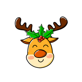Christmas Reindeer head clipart