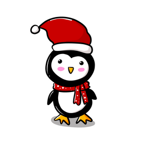 Christmas penguin clipart