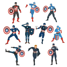 Captain America images set vector