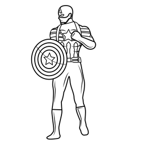 Captain America the Winter Soldier black and white clipart