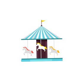 Amusement park horse carousel clipart