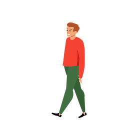 Boy walking clipart