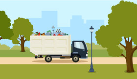 Garbage truck vector