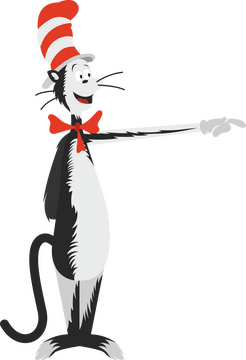 Dr. Seuss Cat in the Hat eating chicken clipart free download