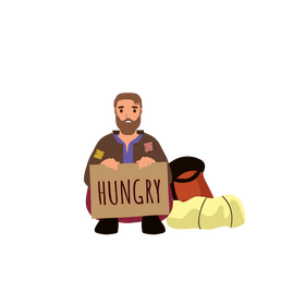 Homeless man clipart