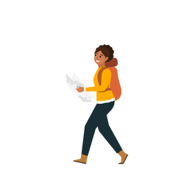 Girl holding map clipart