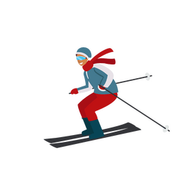 Man skiing clipart