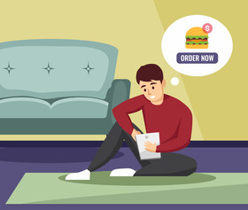 Man ordering food vector