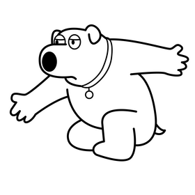 Family Guy Brian white bear drawing black and white clipart