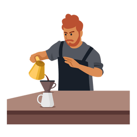 Barista making a coffee clipart