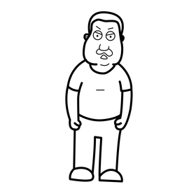 Family Guy Tom Tucker cartoon character drawing black and white clipart