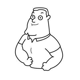 Family Guy Peter Griffin character drawing black and white clipart free ...