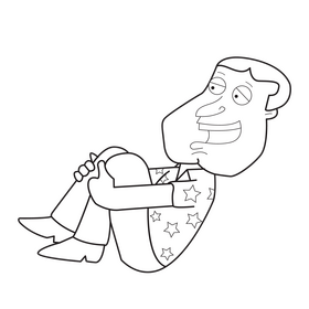 Glenn Quagmire from Family Guy cartoon drawing black and white clipart