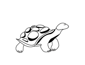 Turtle black and white clipart