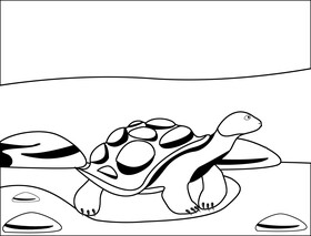 Turtle black and white vector
