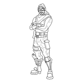 Fortnite Alpine Ace drawing black and white clipart vector free download