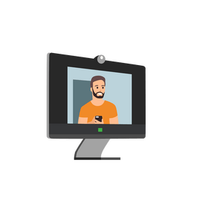 Man on computer clipart