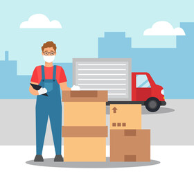 Delivery courier illustration vector