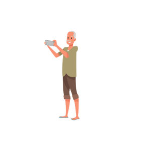 Old man selfie clipart