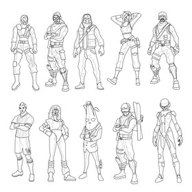 Fortnite images set black and white vector free download