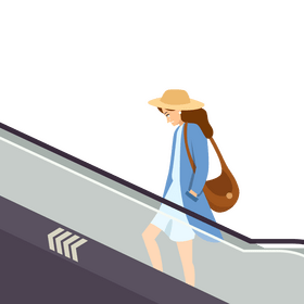 Woman crying at airport terminal clipart