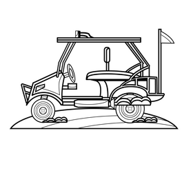 Fortnite golf cart black and white clipart