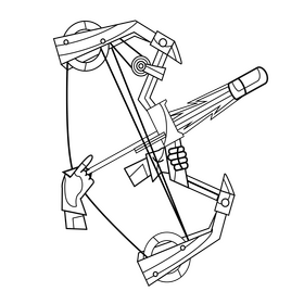 Fortnite Boom Bow black and white clipart