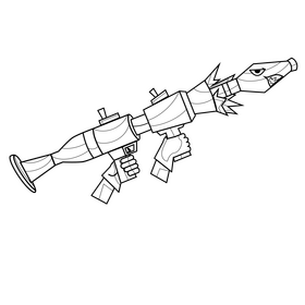Fortnite rocket launcher black and white clipart