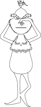 Grinch drawing black and white clipart