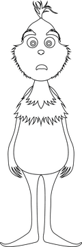 Grinch cartoon black and white clipart